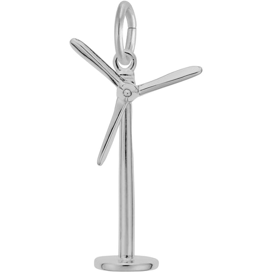Power Windmill Charm - Metal - Sterling Silver