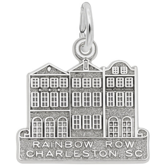 Rainbow Row Houses Charm - Metal - Sterling Silver
