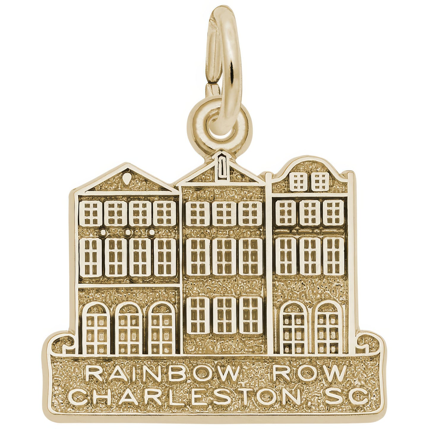 Rainbow Row Houses Charm - Metal - Sterling Silver