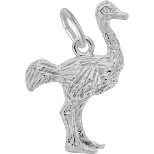 Ostrich Charm - Metal - Sterling Silver
