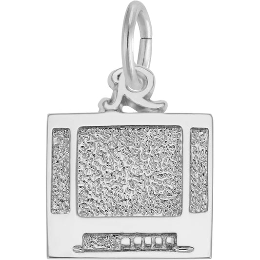 Flat T.V. Charm - Metal - Sterling Silver