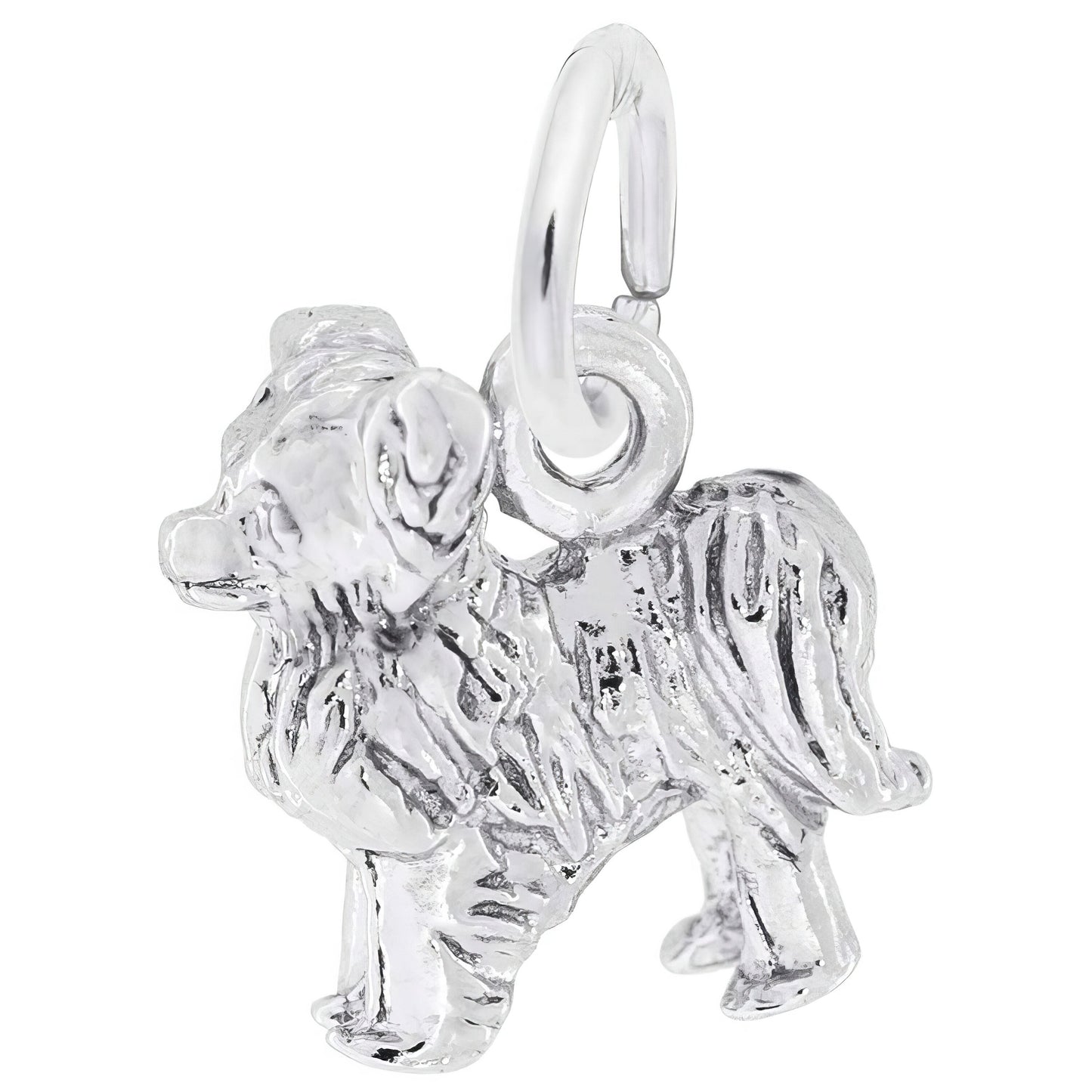 Dog Papillon Charm, Sterling Silver