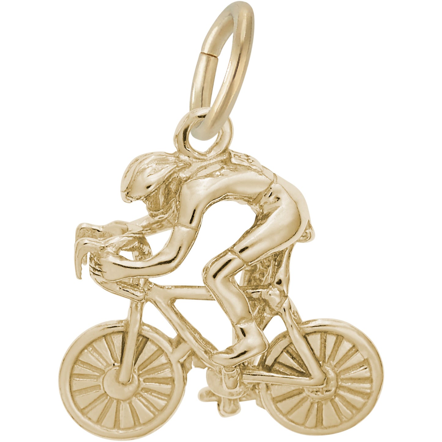 Racing Cyclist Charm - Metal - Sterling Silver