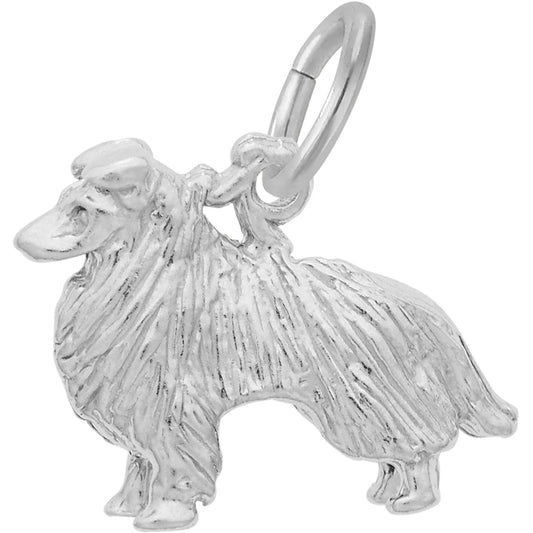 Sterling Silver Collie Charm - 12mm x 17mm