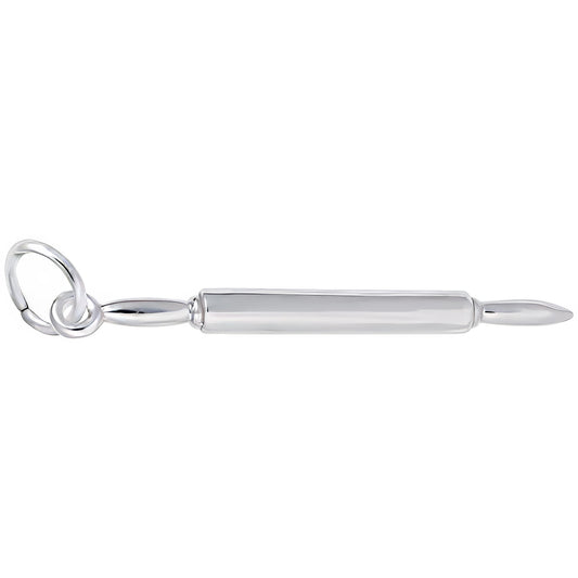 Rolling Pin Charm - Metal - Sterling Silver