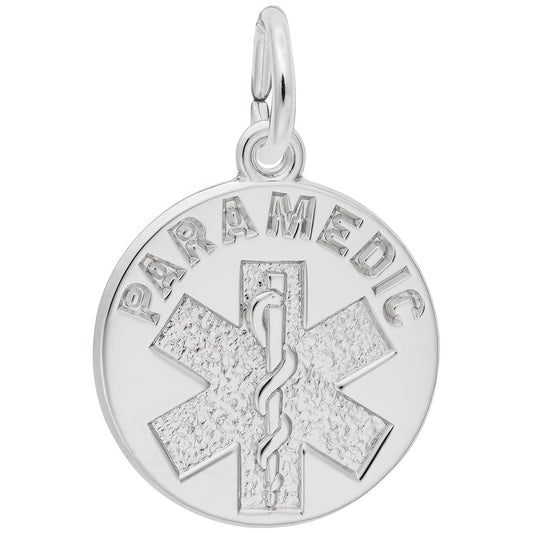 Sterling Silver Paramedic Charm - 18mm x 18mm