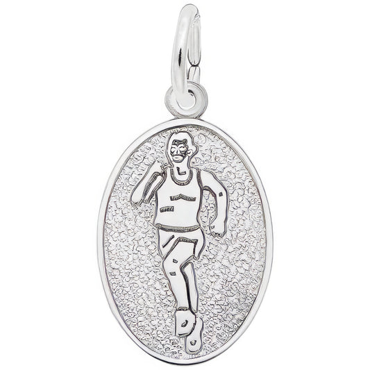 Runner Oval Charm - Metal - Sterling Silver