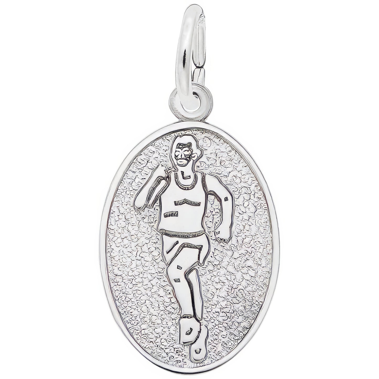 Runner Oval Charm - Metal - Sterling Silver