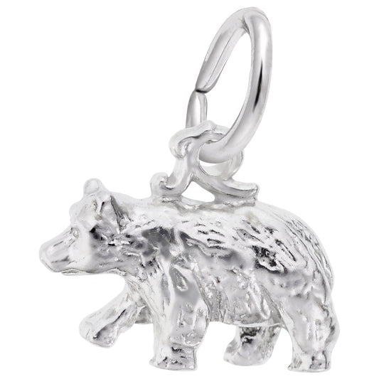 Black Bear Small Charm - Metal - Sterling Silver
