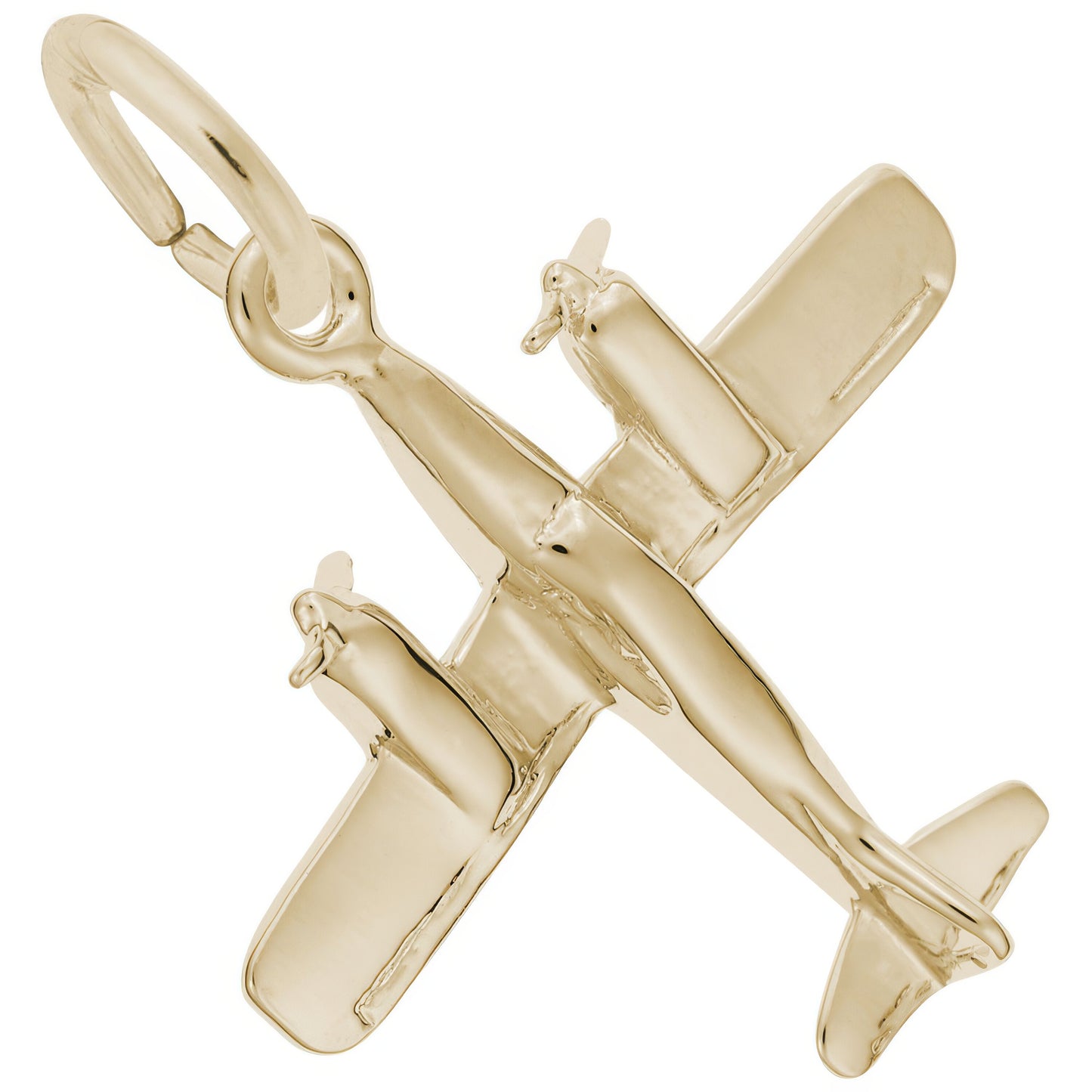 Piper Aztec Plane Charm - Metal - Sterling Silver