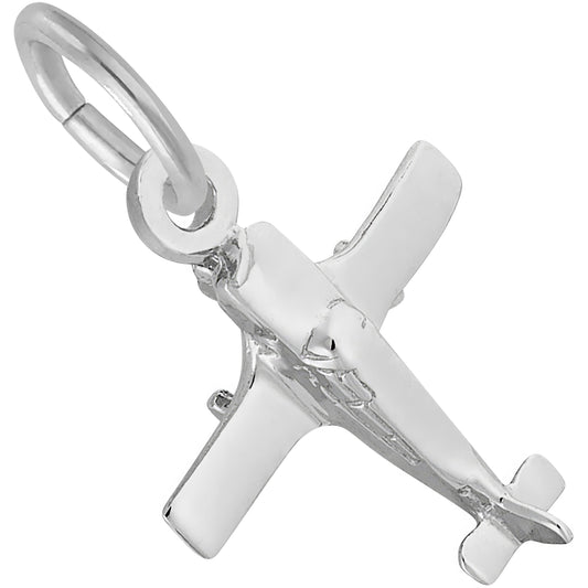 Standard Airplane Charm - Metal - Sterling Silver