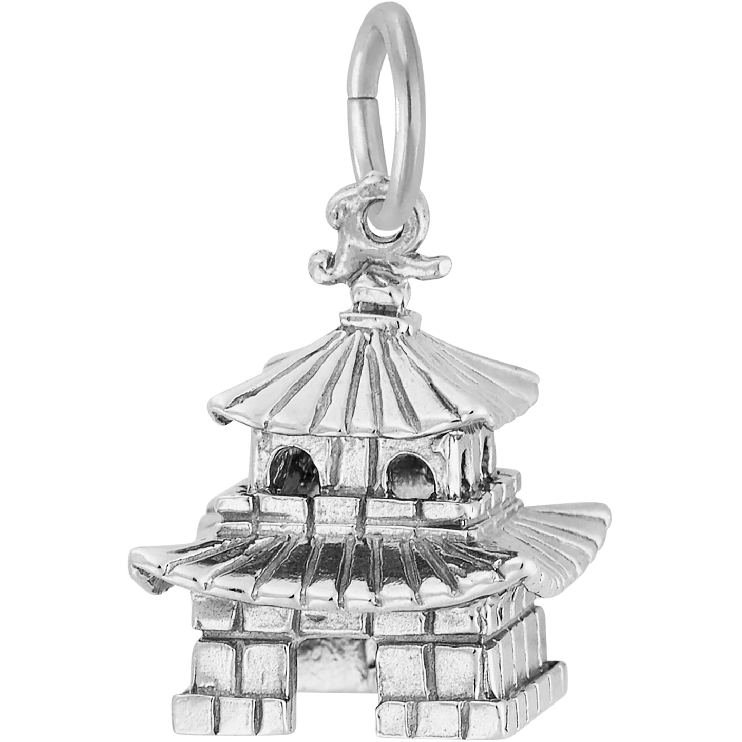 Oriental Temple Charm - Metal - Sterling Silver