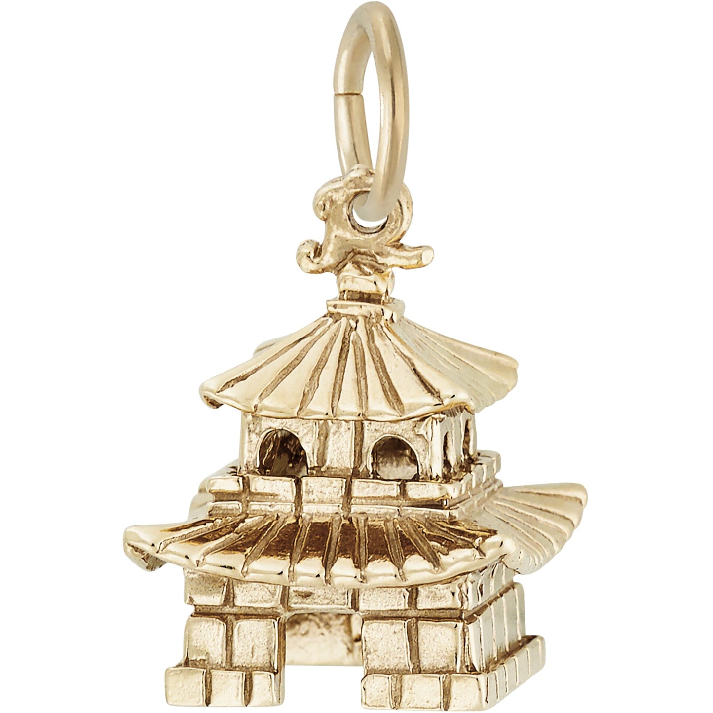 Oriental Temple Charm - Metal - Sterling Silver