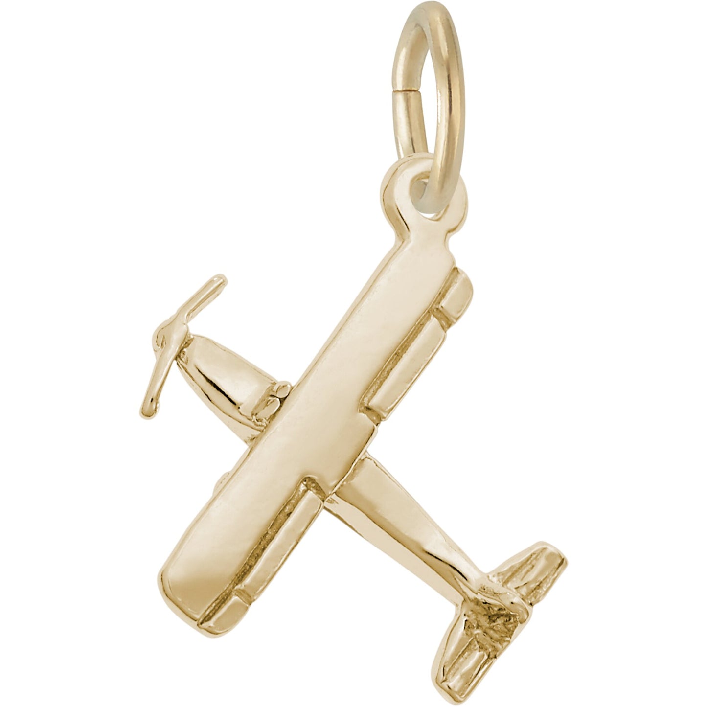 Single Engine Plane Charm - Metal - Sterling Silver