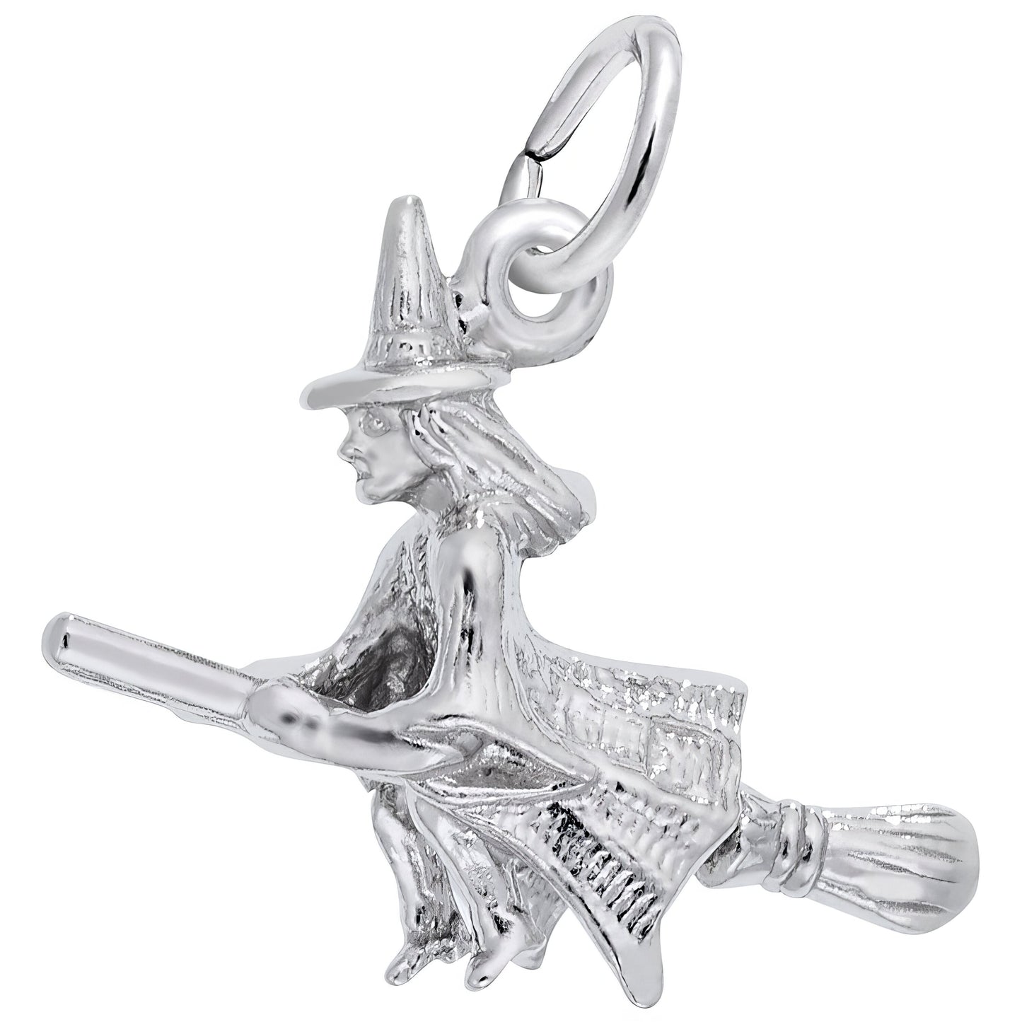 Sterling Silver Witch Charm - 21mm x 20mm