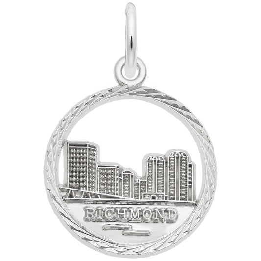 Richmond Skyline Faceted Charm - Metal - Sterling Silver