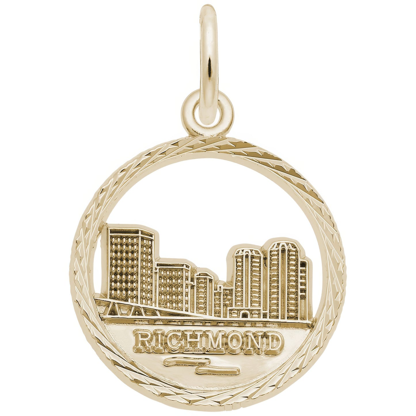 Richmond Skyline Faceted Charm - Metal - Sterling Silver