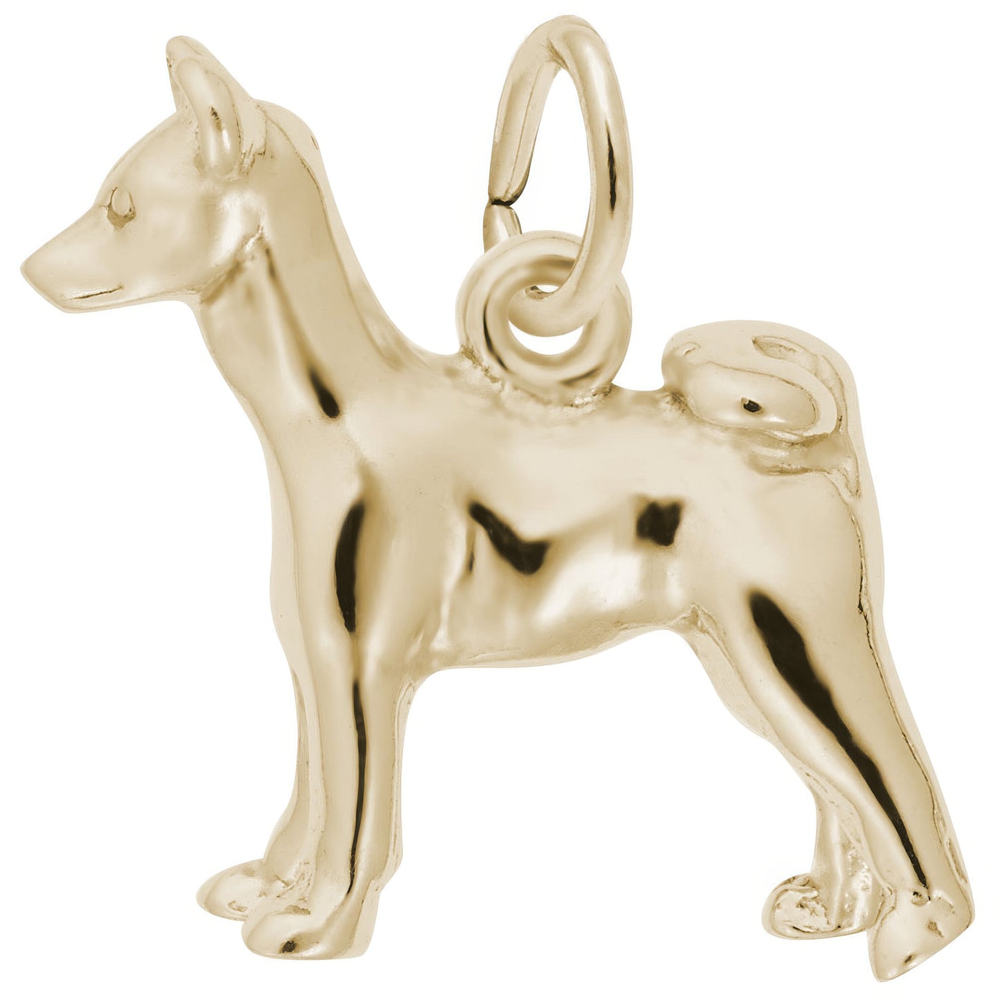 Basenji Dog Charm - Metal - Sterling Silver