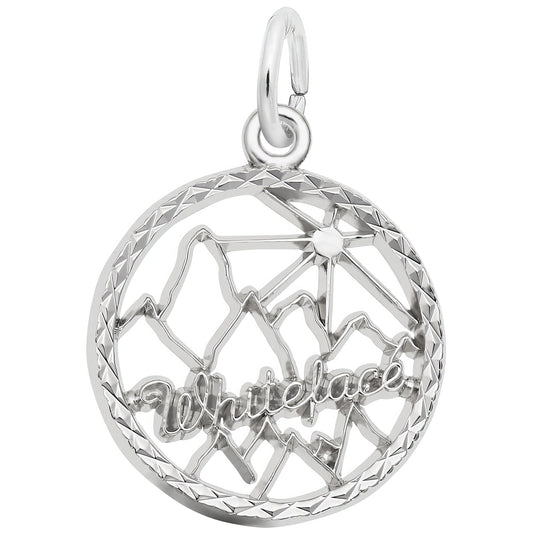 Whiteface Mountain Faceted Charm - Metal - Sterling Silver