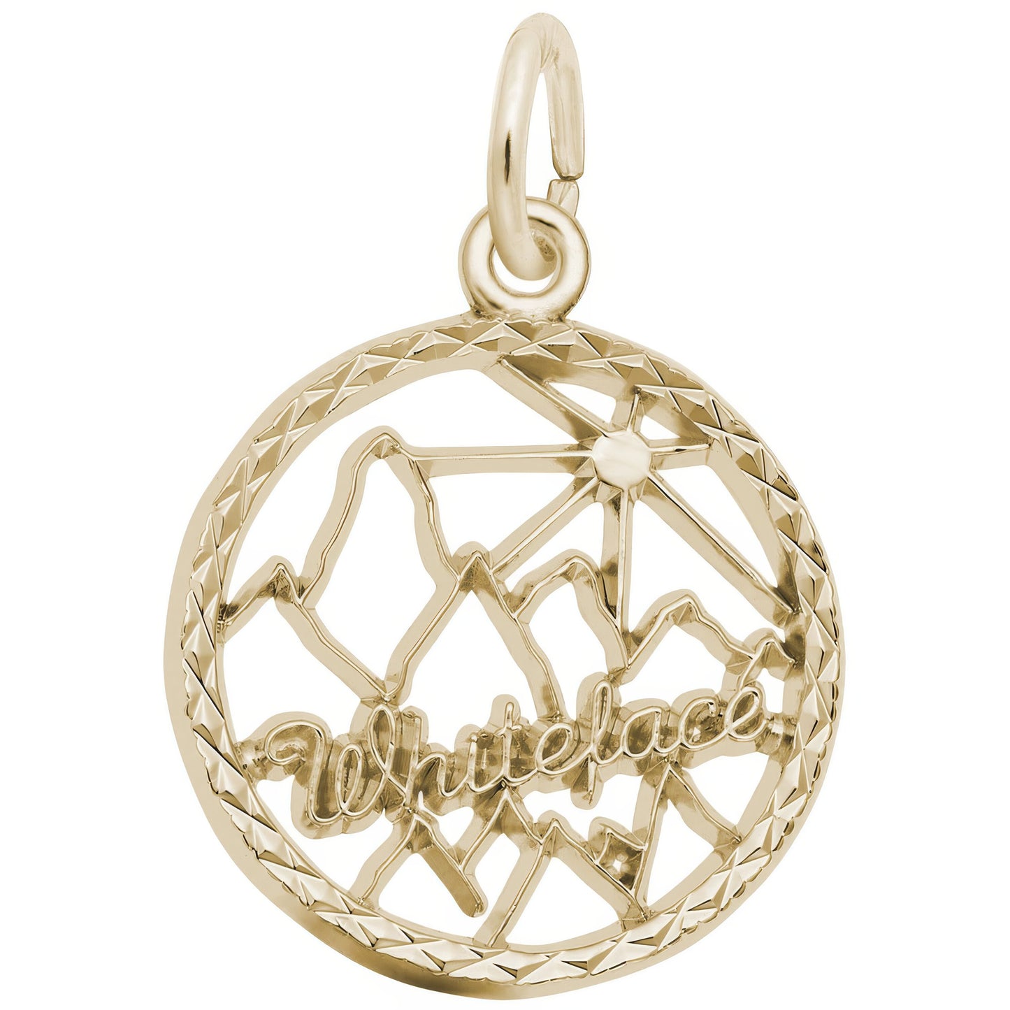 Whiteface Mountain Faceted Charm - Metal - Sterling Silver