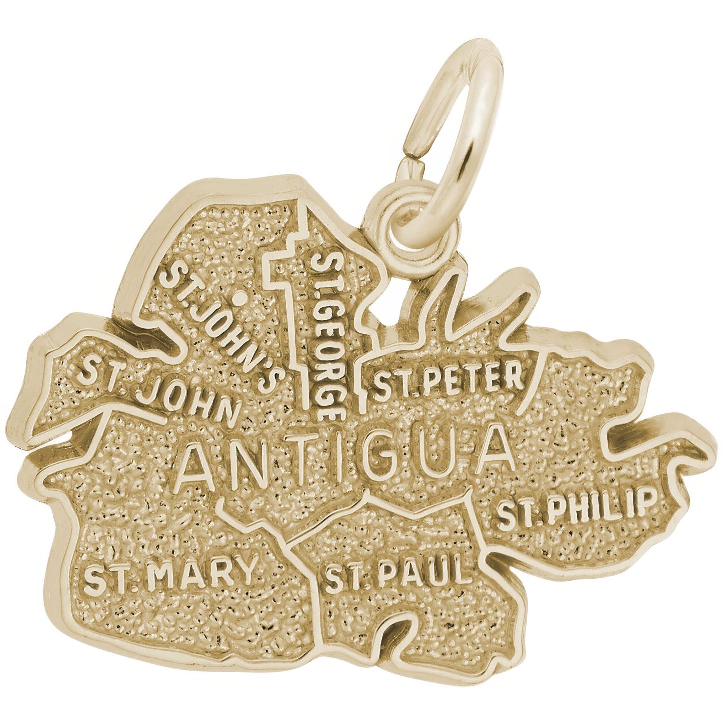 Antigua Cities Map Charm - Metal - Sterling Silver
