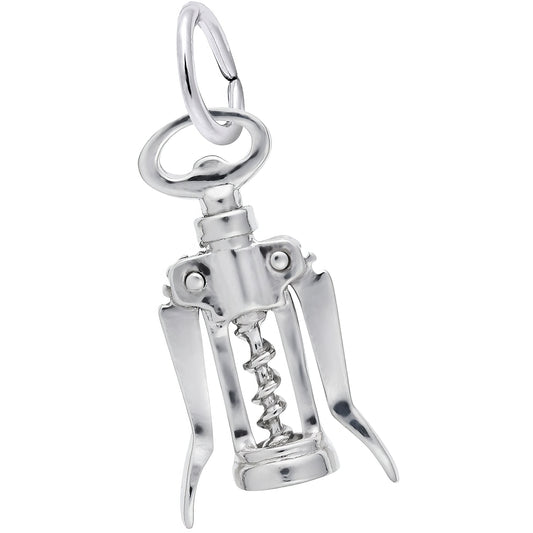 Corkscrew Charm - Metal - Sterling Silver
