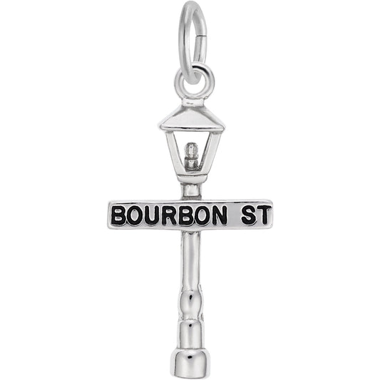 Bourbon Street Lamp Post Charm - Metal - Sterling Silver
