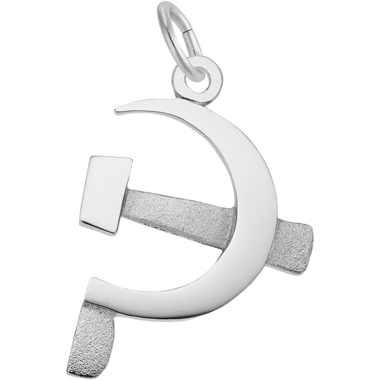 Hammer & Sickle Charm - Metal - Sterling Silver