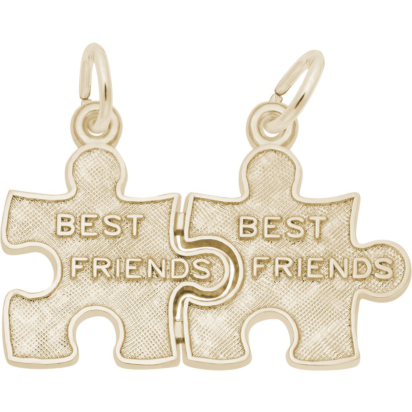 Best Friend Puzzle Pieces Charm - Metal - Sterling Silver