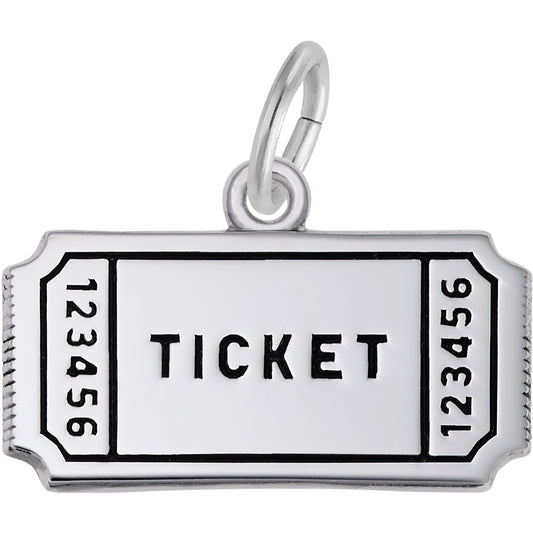 Raffle Ticket Charm - Metal - Sterling Silver