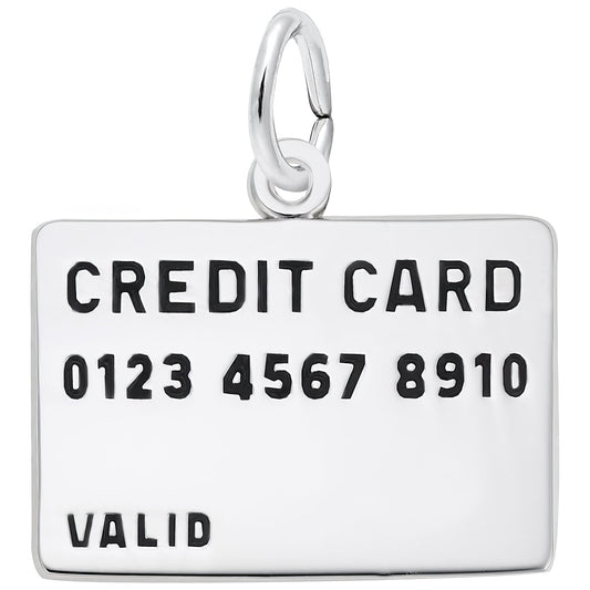 Credit Card Charm - Metal - Sterling Silver