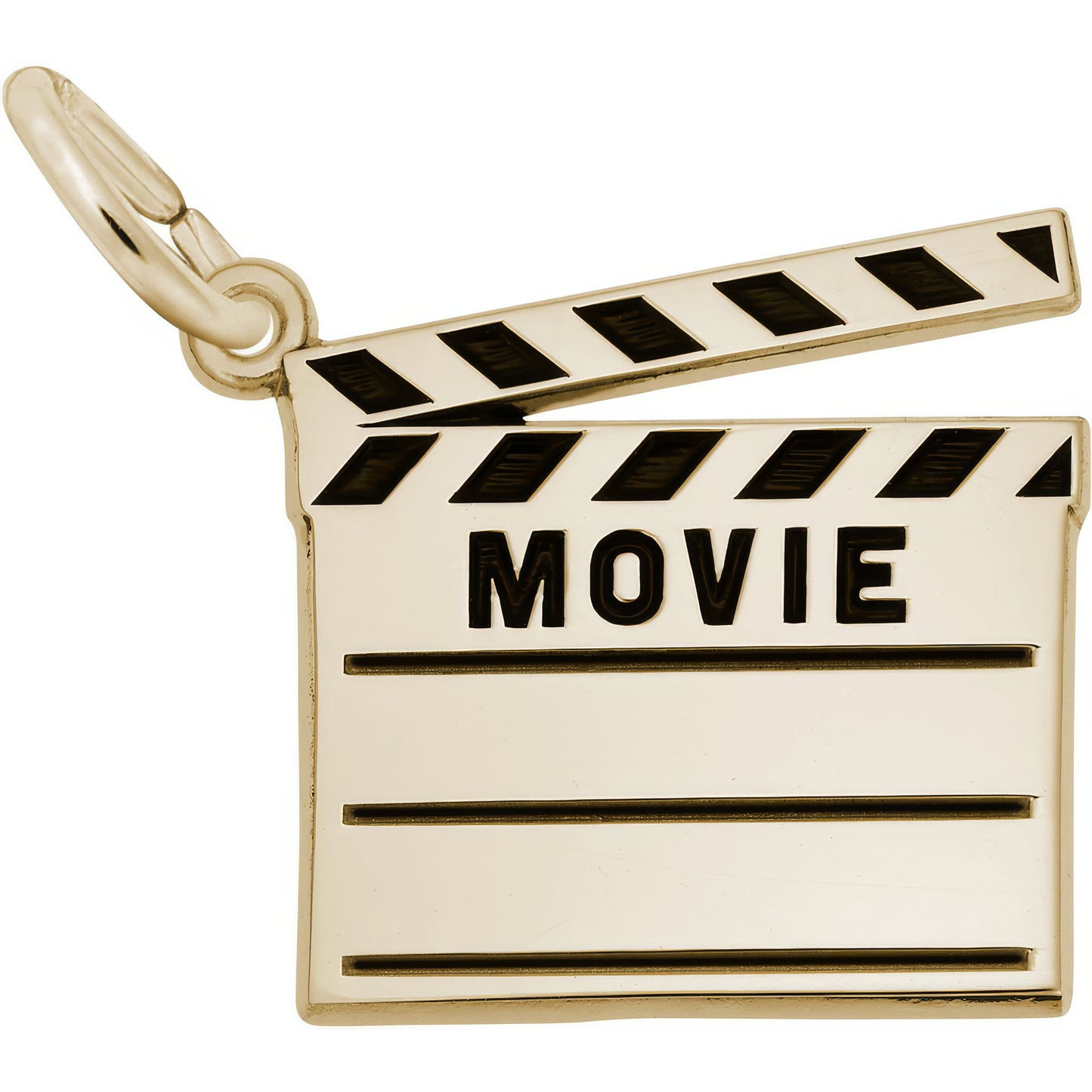 Sterling Silver Movie Clap Board Charm - 19mm x 19mm