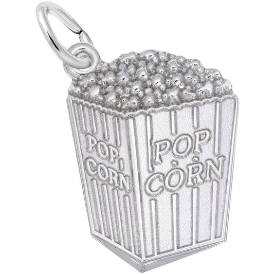 Sterling Silver Movie Popcorn Charm