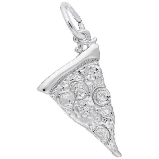 Pizza Slice Charm - Metal - Sterling Silver