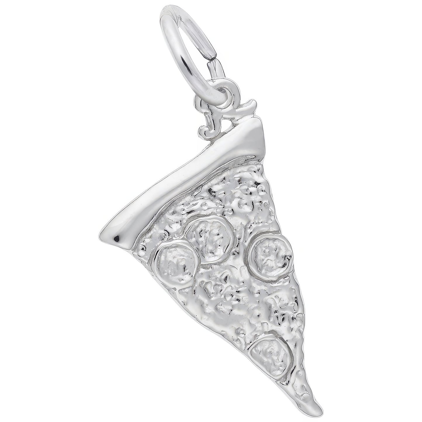 Pizza Slice Charm - Metal - Sterling Silver