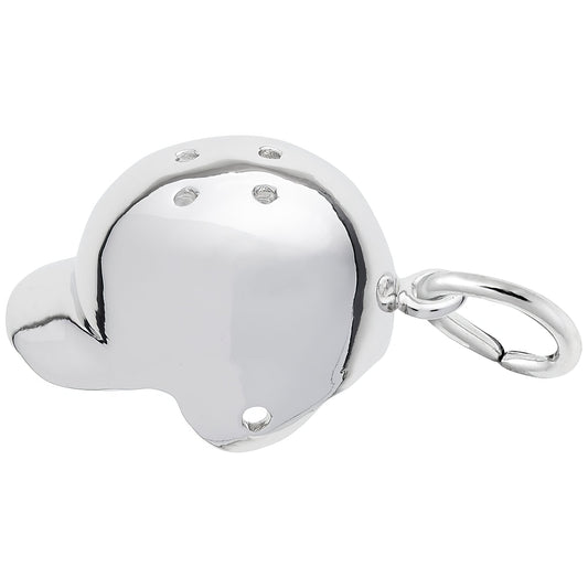 Batting Helmet Charm - Metal - Sterling Silver