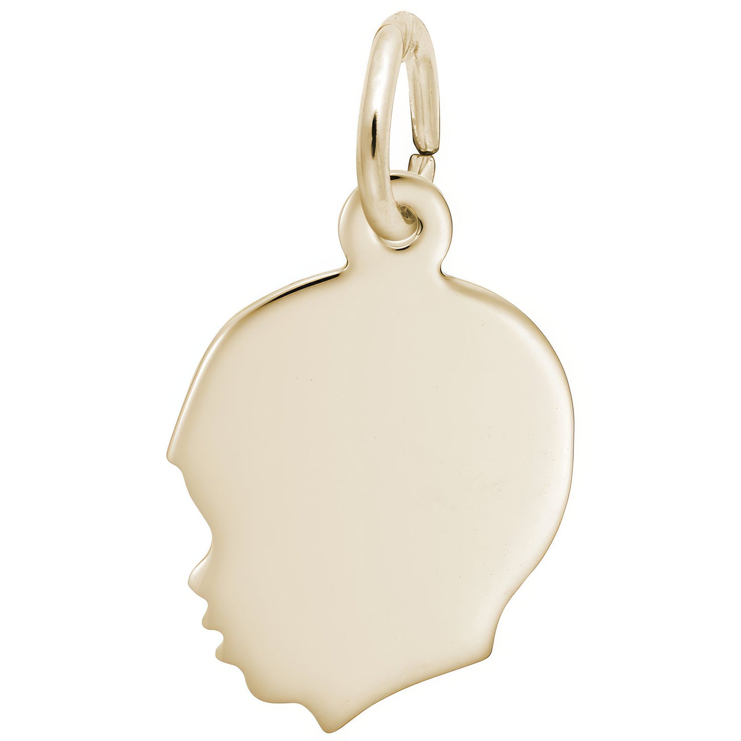 Sterling Silver Boys Head Charm - 14mm x 13mm