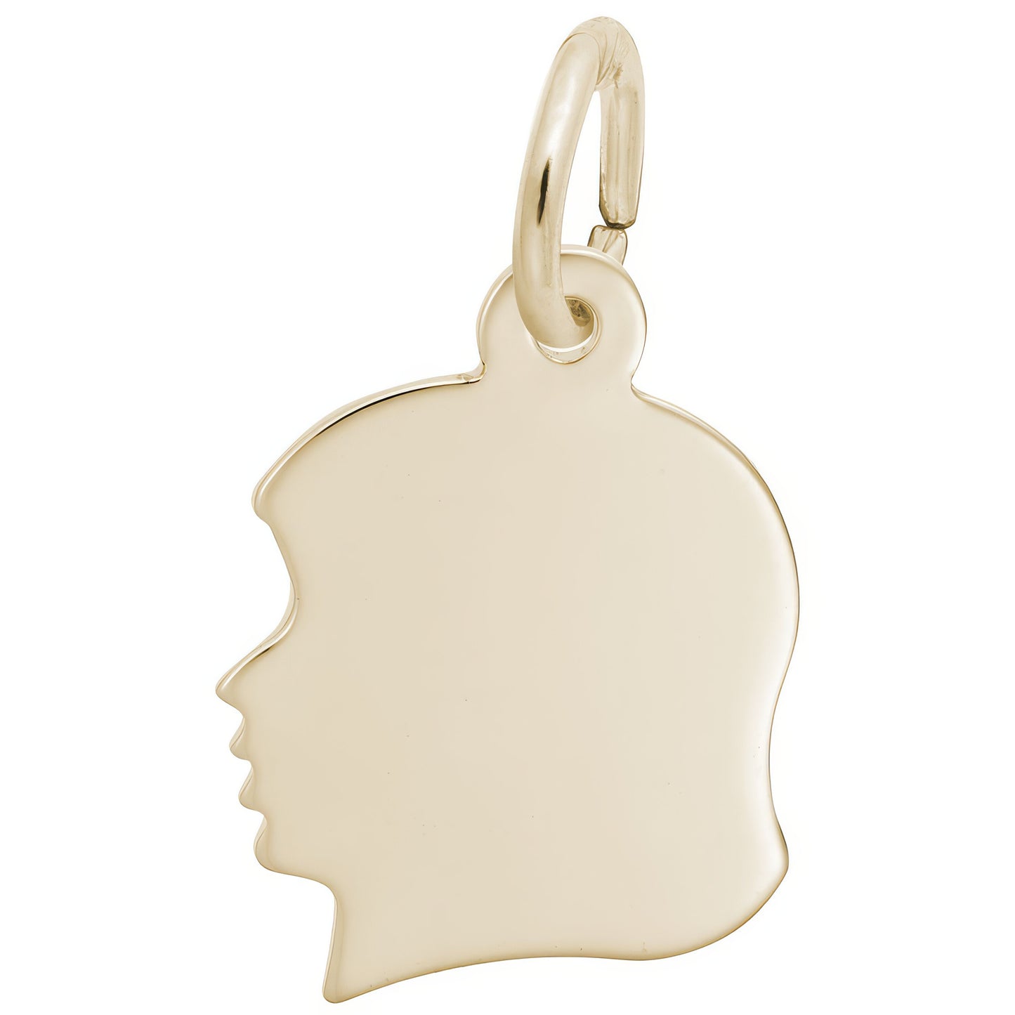 Sterling Silver Girls Head Charm - 13mm x 12mm