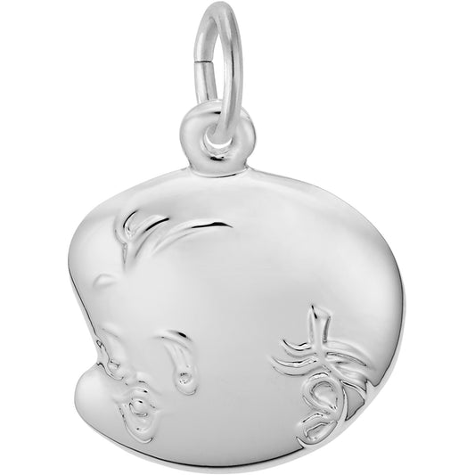 Baby Face Charm - Metal - Sterling Silver