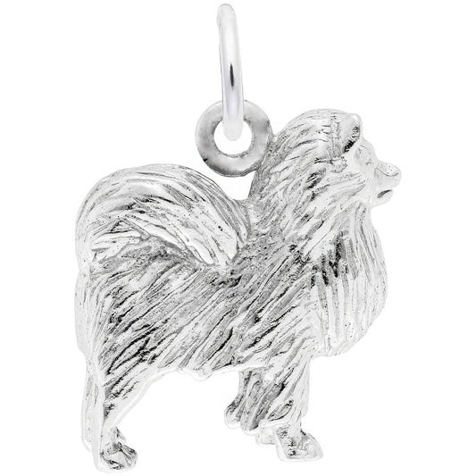 Pomeranian Charm, Sterling Silver