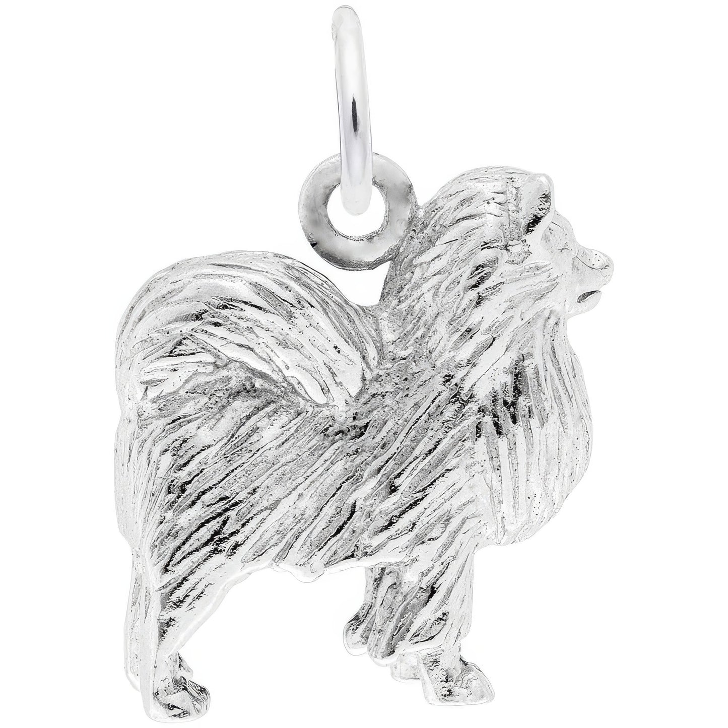 Pomeranian Charm, Sterling Silver