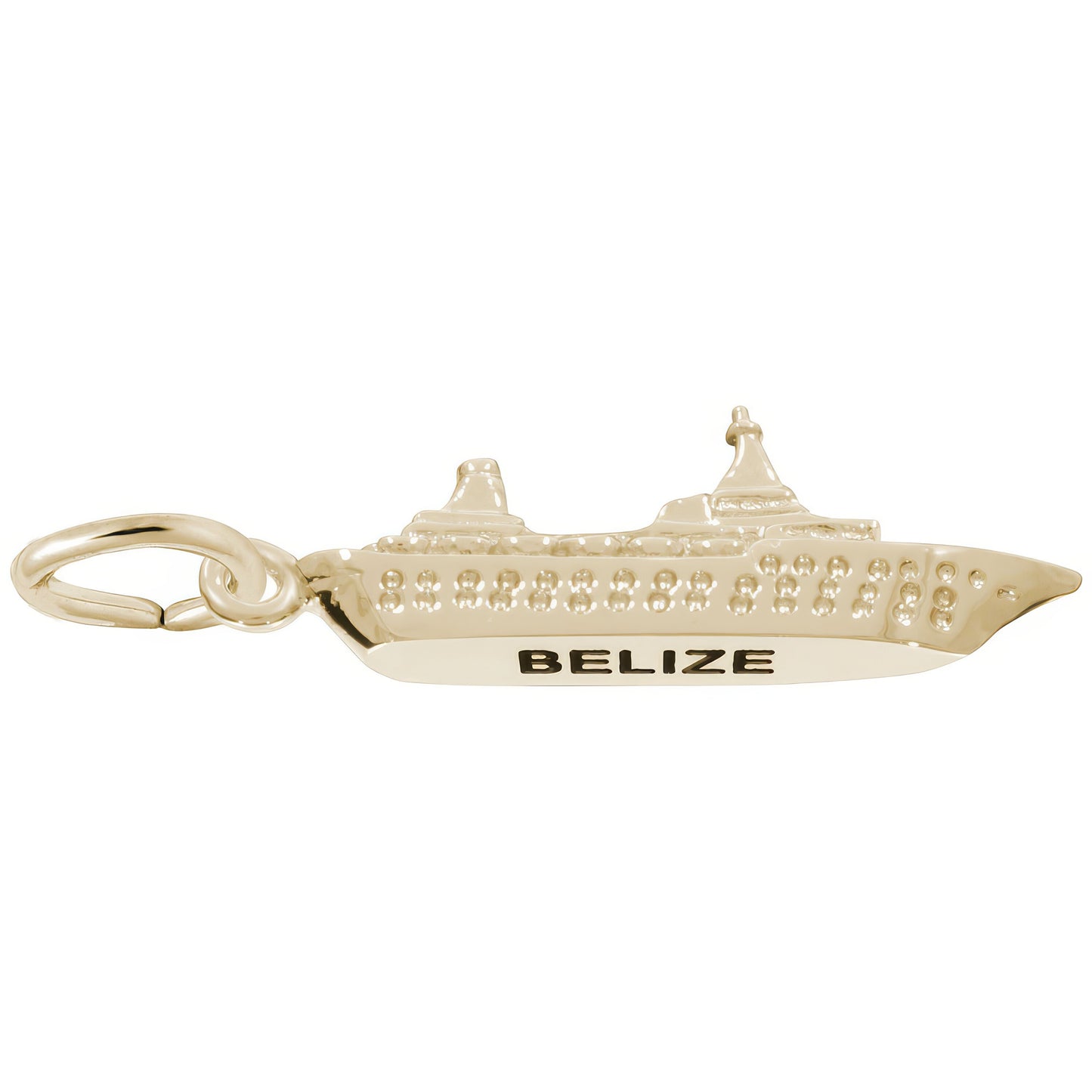 Belize Cruise Ship 3D Charm - Metal - Sterling Silver