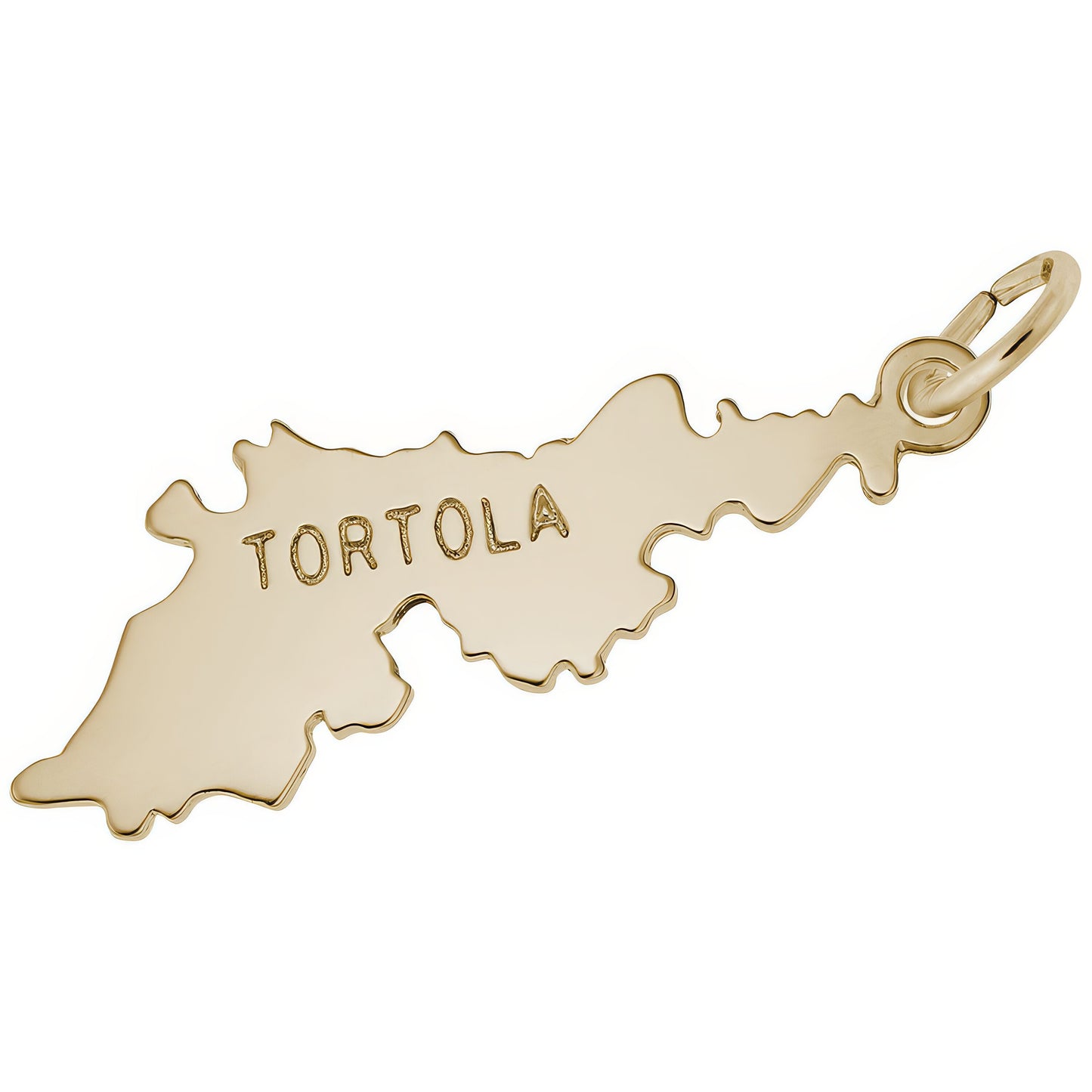 Tortola Map Charm - Metal - Sterling Silver