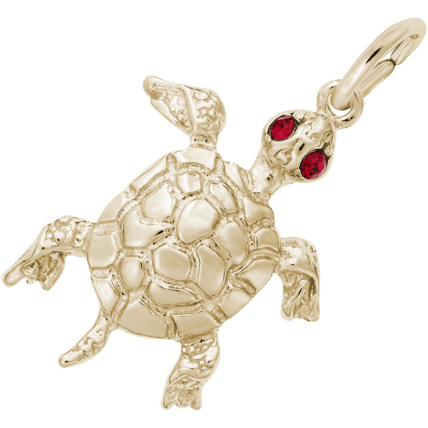 Sterling Silver Turtle with Stones Charm
