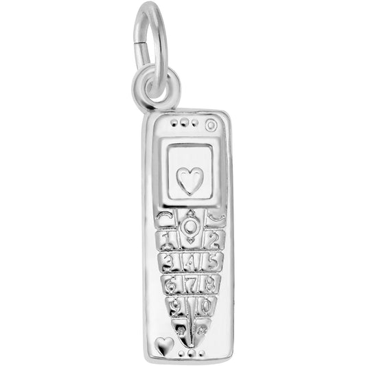 Cell Phone Charm - Metal - Sterling Silver