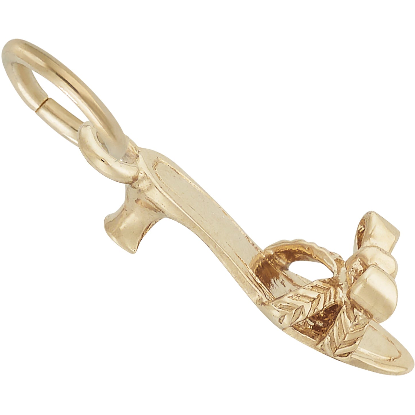 Kitten Heel Sandal Charm - Metal - Sterling Silver