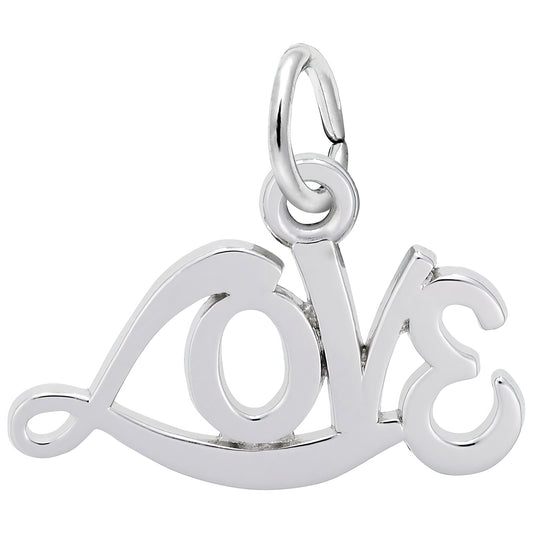 Sterling Silver Love Charm - 9mm x 18mm