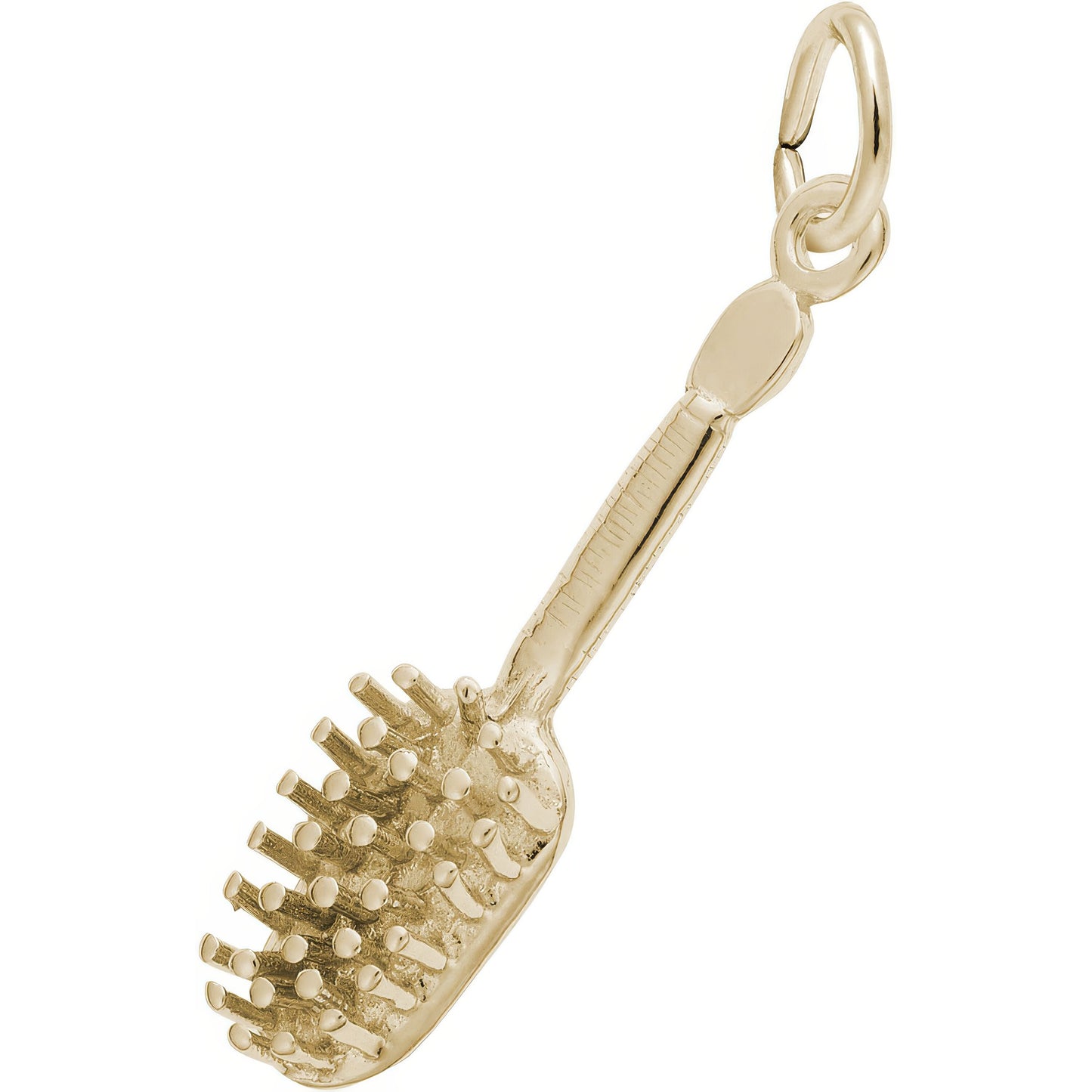 Hair Brush Charm - Metal - Sterling Silver