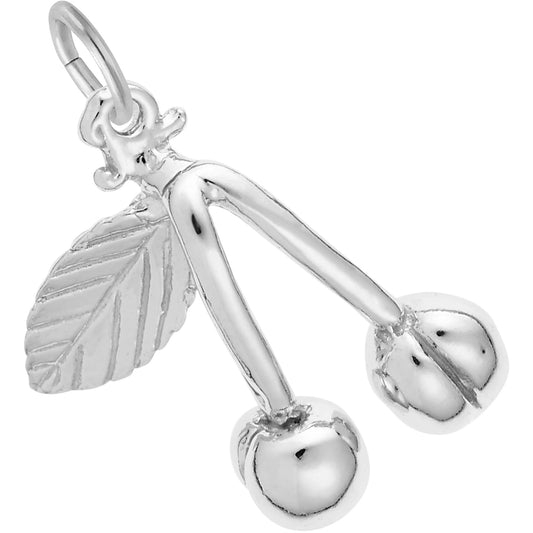 Cherries Charm - Metal - Sterling Silver