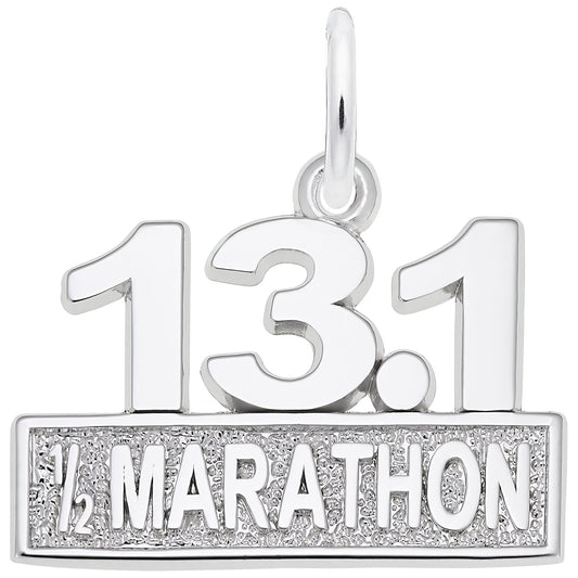 Half Marathon Charm - Metal - Sterling Silver